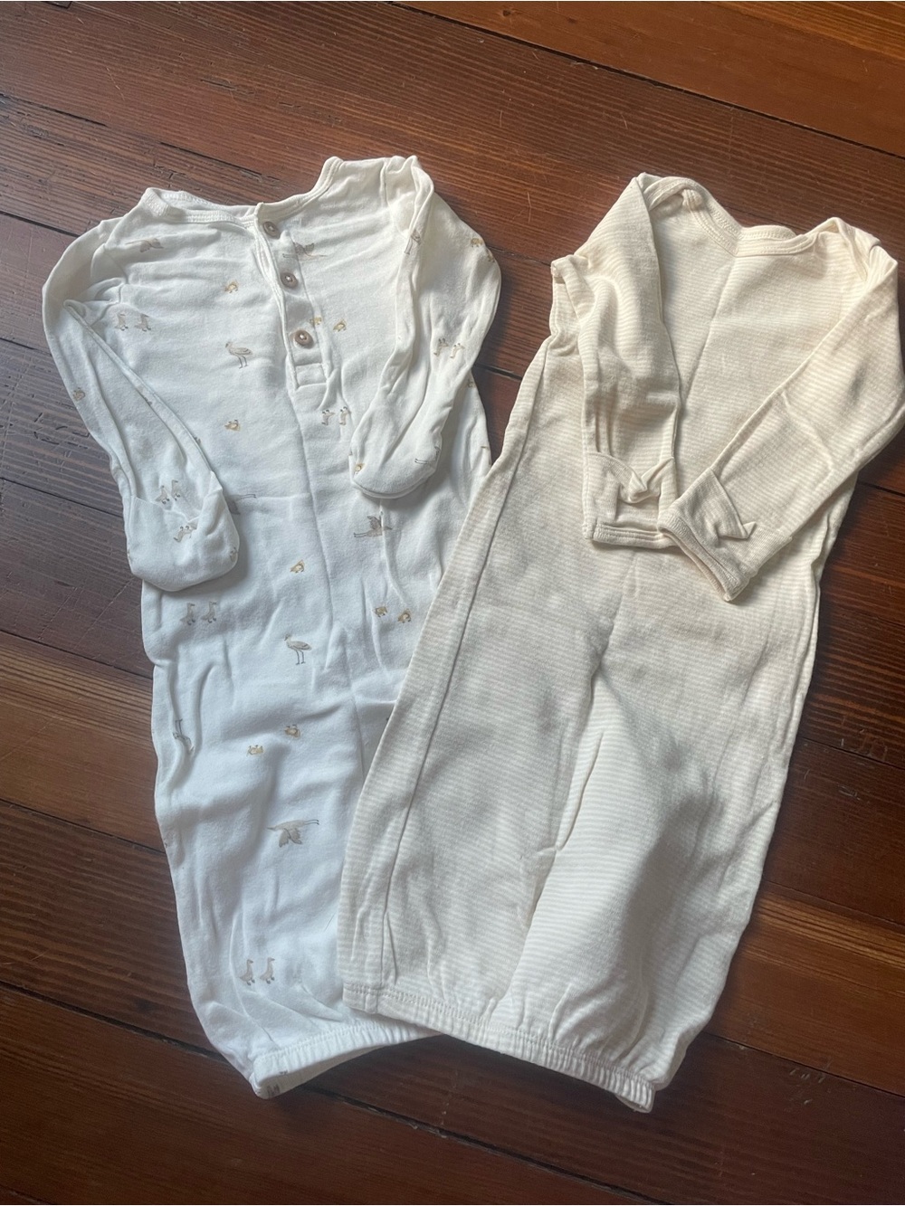Carter's Cream and Off-White Baby Sleep Gowns